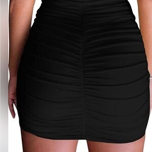 Elegant Black Ruched Skirt